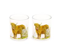 Puckator Jan Pashley Highland Coo Set of 2 Glass Tumblers 350ml
