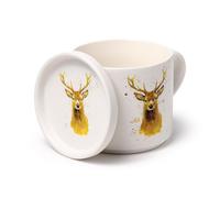 Puckator Jan Pashley Stag Porcelain Mug & Coaster Lid Set - Funny Home Accessories - Cute Gifts for Girlfriend - Large Mugs for Men Women Hot Drinks Cute Cups Presents - Secret Santa Gift Cup Set