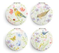 Puckator Jan Pashley Wings & Wildflowers Compact Mirror - Small Tiny Holiday Handbag Essentials Makeup Gift Sets For Women Teen Girls Compact Pocket Mirror - Cosmetics Mirrors - Stocking Fillers