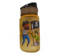 Puckator Jolly Rogers Pirates Pop Top 350ml Shatterproof Children's Bottle - Reusable Kids Drinks Water Bottle For Girls Boys Adults Men - Insulated Drink Water Bottle For School Nursery