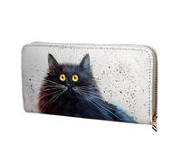 Puckator Kim Haskins Cat Zip Around Large Wallet Purse - Ladies Women's Womens Slim Purses Wallets Wallet for Women - Coin Pouch Purse Men - Card Holder with Zip - Small Cash Wallet Bag Bags UK