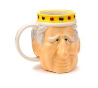 Puckator Ceramic Head-Shaped Tea & Coffee Mug King Charles III – Large Funny Gift for Men & Women