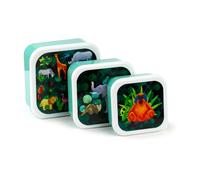 Puckator Set of 3 Lunch Box S/M/L Animal Kingdom - Lunchbox with Multi Compartments - Small Food Containers - Lunchbox for Adults and Kids - Girls Boys Lunchbox - Snack Storage