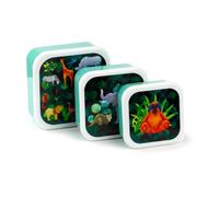 Puckator Set of 3 Lunch Box S/M/L Animal Kingdom - Lunchbox with Multi Compartments - Small Food Containers - Lunchbox for Adults and Kids - Girls Boys Lunchbox - Snack Storage