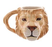 Puckator Lion Head Ceramic Shaped Tea Coffee Mug - Funny Home Accessories - Cute Gifts for Girlfriend - Large Mugs for Men Women Hot Drinks - Cute Cups Presents - Secret Santa Gift - Cup Set