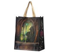 Puckator Lisa Parker Absinthe Cat Reusable Shopping Bag - Shoulder Bags - Handbags for Women - Canvas Tote Bags for Women - Shopping Hand Bag - Large Ladies Bags - Aesthetic Stuff - Big Foldaway Bag