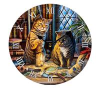 Puckator Lisa Parker Purrlock Holmes Cat Picture Clock - Wall Clock Clocks - Mens Cute Cool Preppy Home Gaming Room Bedroom Office Decor Decoration - Asthetic Accessories Stuff Men Things