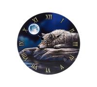 Puckator Lisa Parker Quiet Reflection Wolf Picture Clock - Wall Clock Clocks - Mens Cute Cool Preppy Home Gaming Room Bedroom Office Decor Decoration - Asthetic Accessories Stuff Men Things