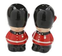 Puckator London Guardsman Ceramic Salt and Pepper Set - Refillable Salt & Pepper Spice Shaker Cruet Sets Pot UK - Black White Pink Kitchen Accessories Set - Dispenser Mill Mills