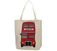Puckator London Icons Red Routemaster Bus Reusable Zip Up Cotton Bag - Canvas Tote Bag - Cotton Tote Bags - Eco Gifts for Women and Men - Cloth Shopping Bag - Fabric Bag - Foldable Bags for Shopping