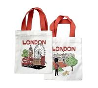 Puckator London Souvenir Big Ben & Buckingham Palace Reusable Small Tote Bag - Canvas Cloth Shopping Fabric Cotton Tote Bag Bags - Eco Gifts for Women and Men - Foldable Bags for Shopping - Handbag