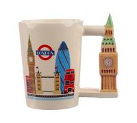 Puckator London Souvenir Big Ben Ceramic Shaped Handle Tea Coffee Mug - Funny Home Accessories Cute Gifts for Girlfriend Large Mugs for Men Women Hot Drinks Cups Presents Secret Santa Gift Cup Set