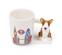 Puckator London Souvenir Corgi Ceramic Shaped Handle Mug - Funny Home Accessories - Cute Gifts for Girlfriend - Large Mugs for Men Women Hot Drinks - Cute Cups Presents - Secret Santa Gift - Cup Set