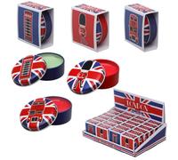 Puckator London Souvenir Lip Balm in a Tin - Lip Care Stick Balms Chapstick Holiday Essentials For Women Family - Lipbalm Moisturiser Exfoliator Cream - Pretty Cute Lip Blam Bam