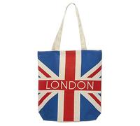 Puckator London Union Jack Flag Reusable Zip Up Cotton Bag - Canvas Tote Bag - Cotton Tote Bags - Eco Gifts for Women and Men - Cloth Shopping Bag - Fabric Bag - Foldable Bags for Shopping - Handbag