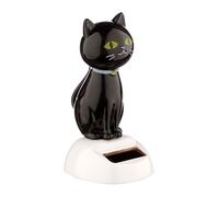 Puckator Lucky Black Cat Solar Pal - Home Office Table Desk Dashboard Car Decor Decoration - Gift Ideas - Gifts For Teenage Old Boy Girl Dad Mums - Powered KIds Toys Toy Figure Figures
