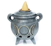 Puckator Magic Cauldron Backflow Incense Burner - Home Zen Meditation Decor Accessories - Incense Waterfall Cone Burner - Spiritual Feng Shui Gothic Goth Relaxation Gifts Gift - Desk Ornaments