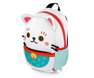 Puckator Maneki Neko Lucky Cat Neoprene Rucksack Backpack, Height 30cm Width 23cm Depth 10cm