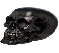 Puckator Metallic Black Skull Decoration - Home Decoration - Black Metallic Skull - Ornaments - Resin - Home Accessories - Living Room Accessories - Human Skeleton - Goth Gifts For Men