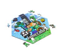 Puckator Minecraft Creeper 130pc Shaped Jigsaw Puzzle - Jigsaws Puzzles Boards Games For Adults Kids Men Pieces - Family Memory Game - Jigsaw-puzzles