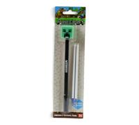 Puckator Minecraft Creeper Erasable Pen with Silicone Topper - Cool Cute Aesthetic Back To School Supplies Erasable Gel Pens - Pen With Eraser Rubber For Kids Office Writing Drawing