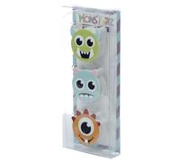 Puckator Monstarz Monster 3 Piece Eraser Set - Rubber Erasers Stationery Set - Party Bag Fillers for Girls and Boys - Erasers Multipack Pencil Rubbers Cool Kids School Rubbers Starting School Gifts