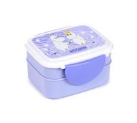 Puckator Moomin Clip Lock Stacked Bento Lunch Box with Cutlery - Lunch Box for Adults and Kids with Compartments - Snack Box - Food Containers with Lids - Stackable Snack Pots for Kids - Meal Prep