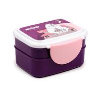 Puckator Moomin Clip Lock Stacked Bento Lunch Box with Cutlery - Lunch Box for Adults and Kids with Compartments and Fork & Spoon - Snack Box Food Containers with Lids Stackable Snack Pots for Kids