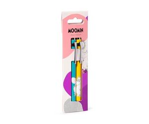 Puckator Moomin Pen Twin Set - Pen Stationary Set - Cool Fancy Pack of Pens Black For Office Writing College - Uni Essentials - Back to School Supplies - Non Smudge