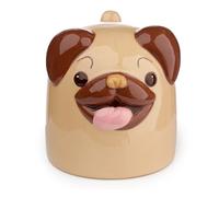 Puckator Mopps Pug Upside Down Ceramic Shaped Tea Coffee Mug - Funny Home Accessories - Cute Gifts for Girlfriend - Large Mugs for Men Women Hot Drinks - Cute Cups Presents Secret Santa Gift Cup Set