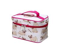 Puckator Mopps Pug Zip Around Makeup Bag with Handle - Make Up Bag - Travel Toiletries Bag - Wash Bag for Women and Men - Toiletry Bags - Travel Makeup Case - Cosmetic Bag - Wash Bag for Kids