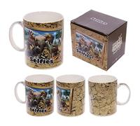 Puckator MUG230 Mug with African Animals Design Porcelain Beige/Blue/Black/Grey