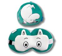 Puckator Travel Pillow & Eye Mask Relaxeazzz Moomin - Kids Plush Neck Pillow for Airplane