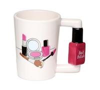 Puckator Nail Varnish Ceramic Shaped Handle Tea Coffee Mug - Funny Home Accessories - Cute Gifts for Girlfriend - Large Mugs for Men Women Hot Drinks - Cute Cups Presents - Secret Santa Gift Cup Set