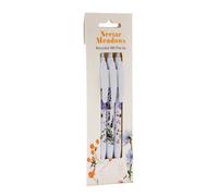 Puckator Nectar Meadows Recycled ABS (RABS) Pen Set of 3 - Pen Stationary Set - Cool Fancy Pack of Pens Black For Office Writing College - Uni Essentials - Back to School Supplies - Non Smudge