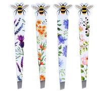 Puckator Nectar Meadows Shaped Tweezers - Sharp Thin Fine Kids Mini Ingrown Hair Tweezers - Stocking Fillers - Tweezer for Facial Hair Women Chin - Small Gift - Splinter Removal