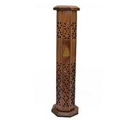 Puckator Newquay-Bonsai Sheesham Wood Tower Burner-Thai Buddha Incense Stick Holder, Mixed, Height 31cm Base 7.5 x 7.5cm