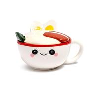 Puckator Nori The Ramen Foodiemals Ceramic Lidded Mug - Funny Home Accessories - Cute Gifts for Girlfriend - Large Mugs for Men Women Hot Drinks - Cups Presents - Secret Santa Gift Cup Set