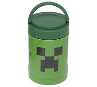 Puckator Officiallty Licensed Minecraft Creeper Reusable Stainless Hot & Cold Thermal Insulated Lunch Pot/Snack Pot 500ml
