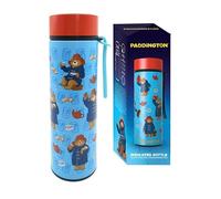 Puckator Paddington Bear Hot & Cold Digital Thermometer Bottle - Reusable Insulated Active Water Bottle Flask for Girls and Boys with A Carry Handle & Straw - Bpa Free - for School Nursery