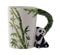 Puckator Panda with Bamboo Decal Ceramic Shaped Handle Tea Coffee Mug - Funny Home Accessories - Cute Gifts for Girlfriend Large Mugs for Men Women Hot Drinks Cups Presents Secret Santa Gift Cup Set