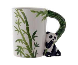 Puckator Panda with Bamboo Decal Ceramic Shaped Handle Tea Coffee Mug - Funny Home Accessories - Cute Gifts for Girlfriend Large Mugs for Men Women Hot Drinks Cups Presents Secret Santa Gift Cup Set