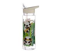 Puckator Pandarama - Kids Drinks Bottle With Flip Straw - Reusable Water Bottle For Girls And Boys With A Carry Handle - Bpa Free - For School Nursery - Cute Panda Design - Pp 550ml