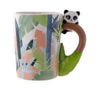 Puckator Pandarama Panda Ceramic Shaped Handle Tea Coffee Mug - Funny Home Accessories - Cute Gifts for Girlfriend - Large Mugs for Men Women Hot Drinks - Cups Presents - Secret Santa Gift - Cup Set