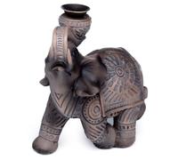 Puckator Peace of the East Wood Effect Elephant Backflow Incense Burner - Home Zen Meditation Decor Accessories - Incense Waterfall Cone Burner - Spiritual Feng Shui Gothic Goth Relaxation Gifts Gift