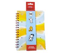 Puckator Peanuts Snoopy & Woodstock Silicone A5 Notebook with Charms - School Teacher Student Homework Study Planner Notepad Collage University Essentials Journals Planners Jotter Uni Gifts Supplies