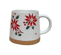 Puckator Poinsettia Tapered Stoneware Mug - Funny Home Accessories - Cute Gifts for Girlfriend - Large Mugs for Men Women Hot Drinks - Cute Cups Presents - Secret Santa Gift - Cup Set