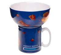 Puckator Porcelain Game Over Children's 2 Piece Mug & Bowl, Breakfast Lunch Dinner Set, Home Kitchen, Multicolour, Bowl 300ml 8x11x11cm Mug 200ml 7.5x9.5x6.5cm, Food Dishwasher & Microwave Safe