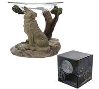 Puckator Protector of the North Spirit of the Forest Wolf Oil Burner with Glass Dish - Living Room Accessories - Wax Liquidizer - Burners For Essential Oils - Wax Burners Melt Holder Room Fragrance