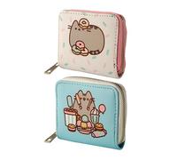 Puckator Pusheen Foodie Cat Zip Around Small Wallet Purse - Ladies Women's Womens Slim Purses Wallets Wallet for Women - Coin Pouch Purse Men - Card Holder with Zip - Small Cash Wallet Bag Bags UK